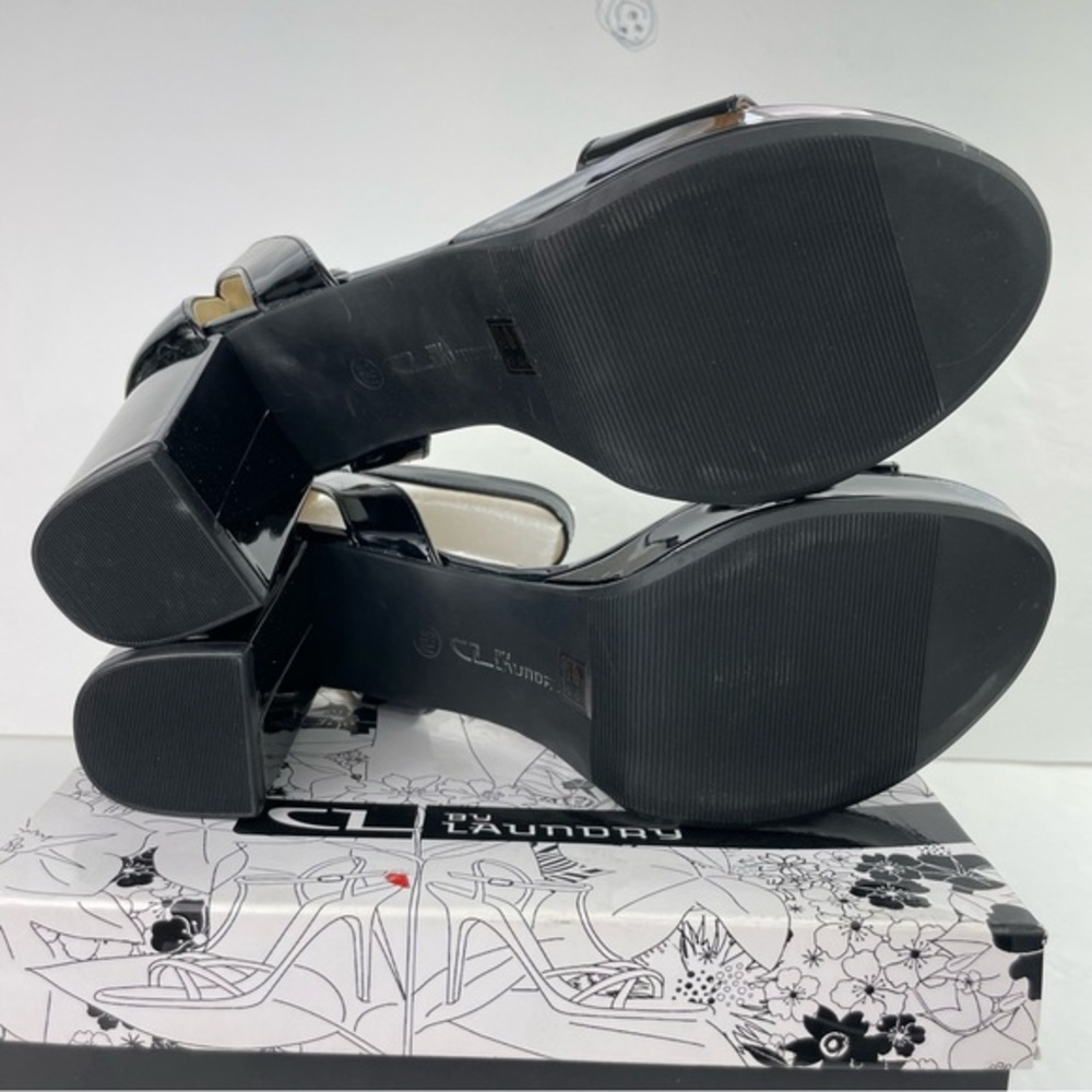 CL BY CHINESE LAUNDRY Go On Platform Dress Sandal Black Patent Heels - Picture 12 of 15
